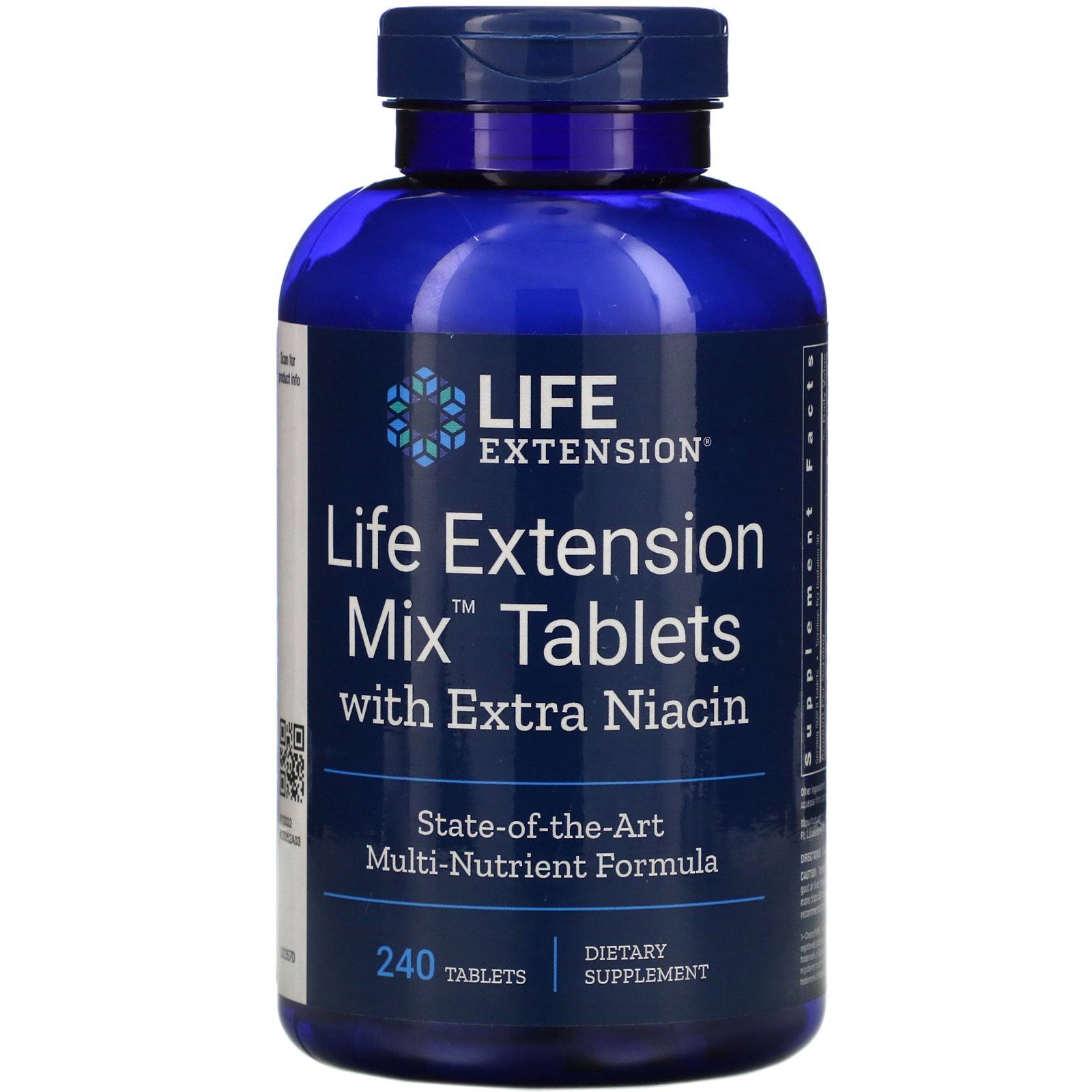 Life Extension Mix with Extra Niacin 240 Tablets Wellnestcares