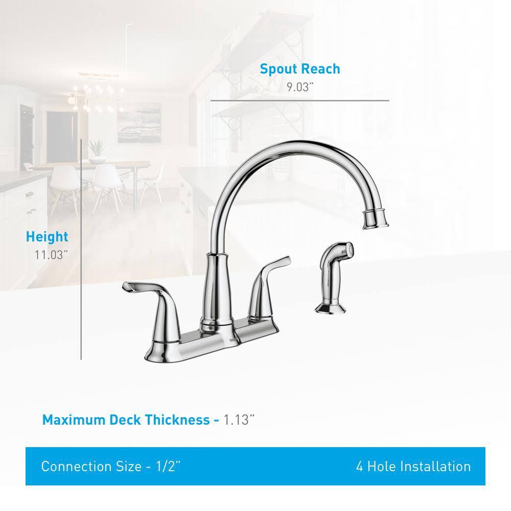 Moen Brecklyn 2Handle Standard Kitchen Faucet with Side Sprayer in
