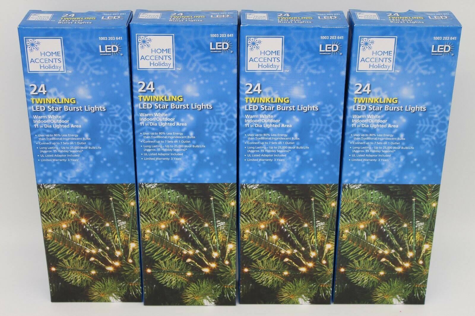 Home Accents Holiday 24Light Warm White Star Burst LED Light with