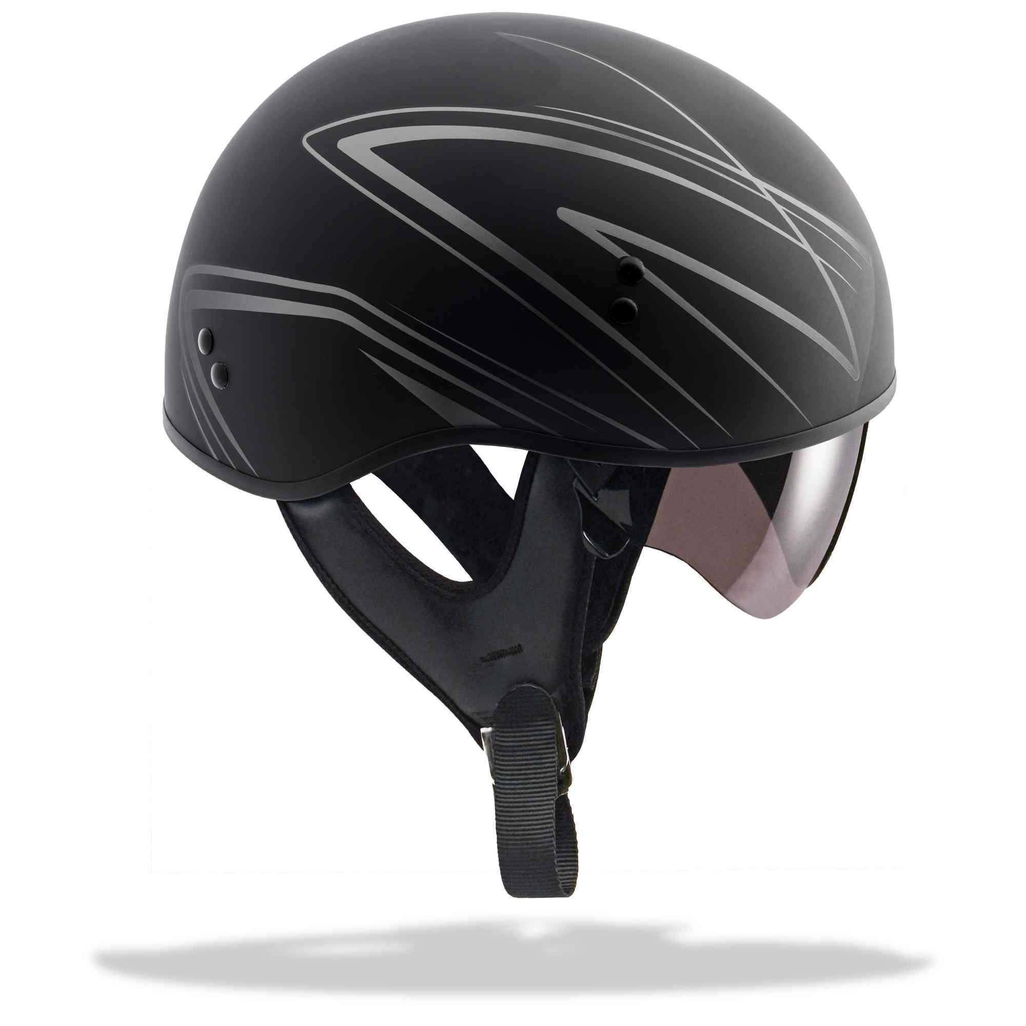 Gmax Gm Naked Torque Matte Black Silver Half Helmet Wellnestcares