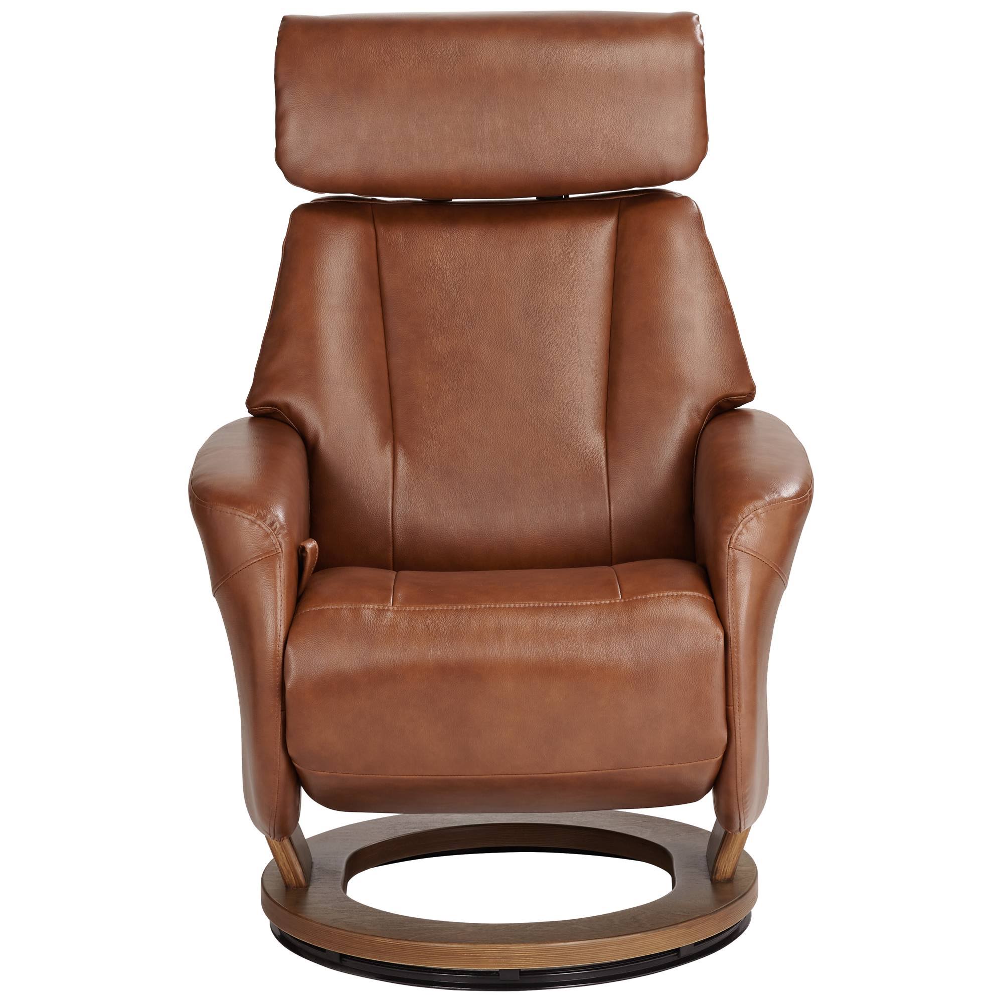 Benchmaster Augusta Brown Faux Leather 4Way Modern Recliner Chair