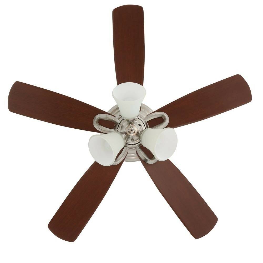 Hampton Bay Maris 44 in. Indoor Brushed Nickel Ceiling Fan LED Light ...