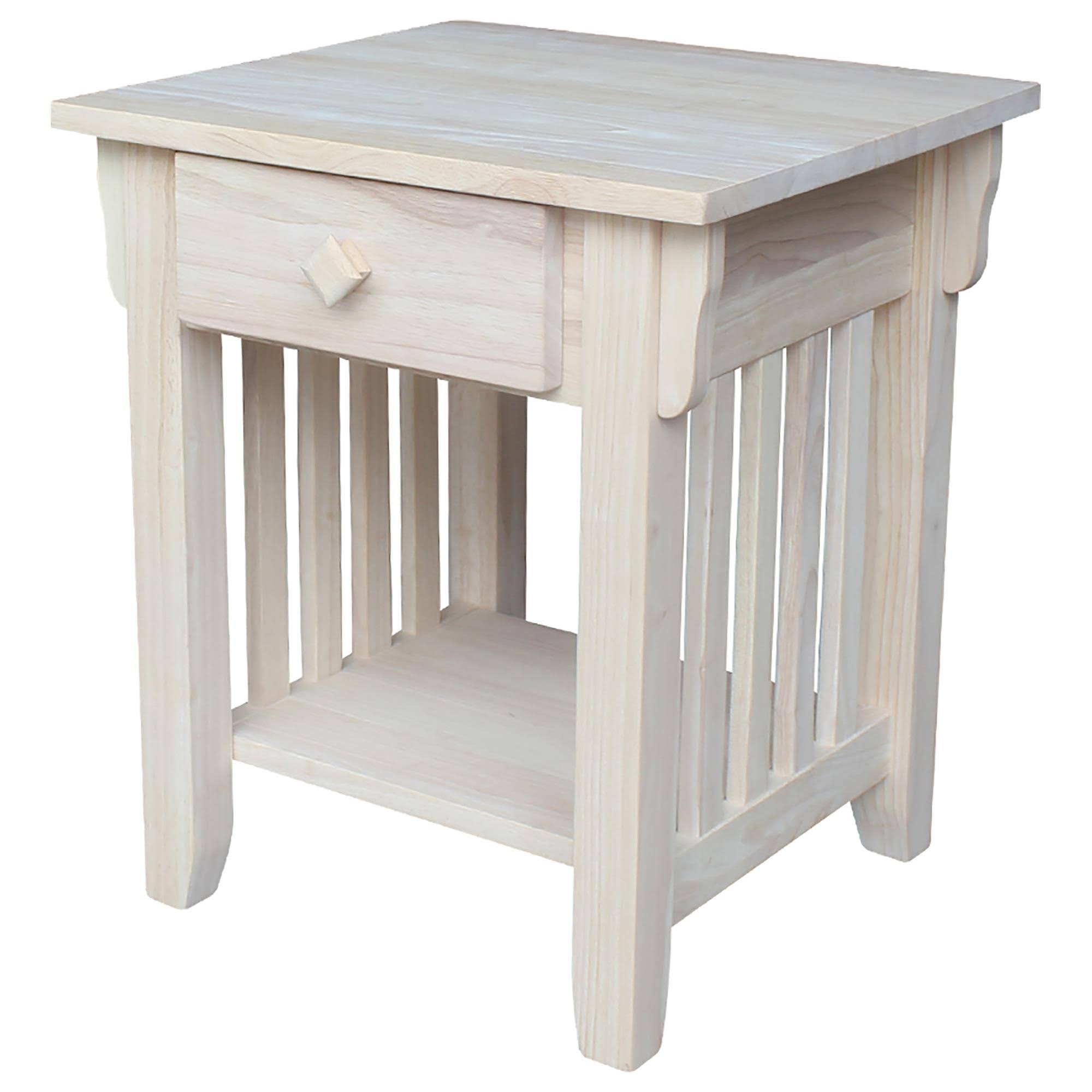 International Concepts Mission End Table Unfinished Wellnestcares