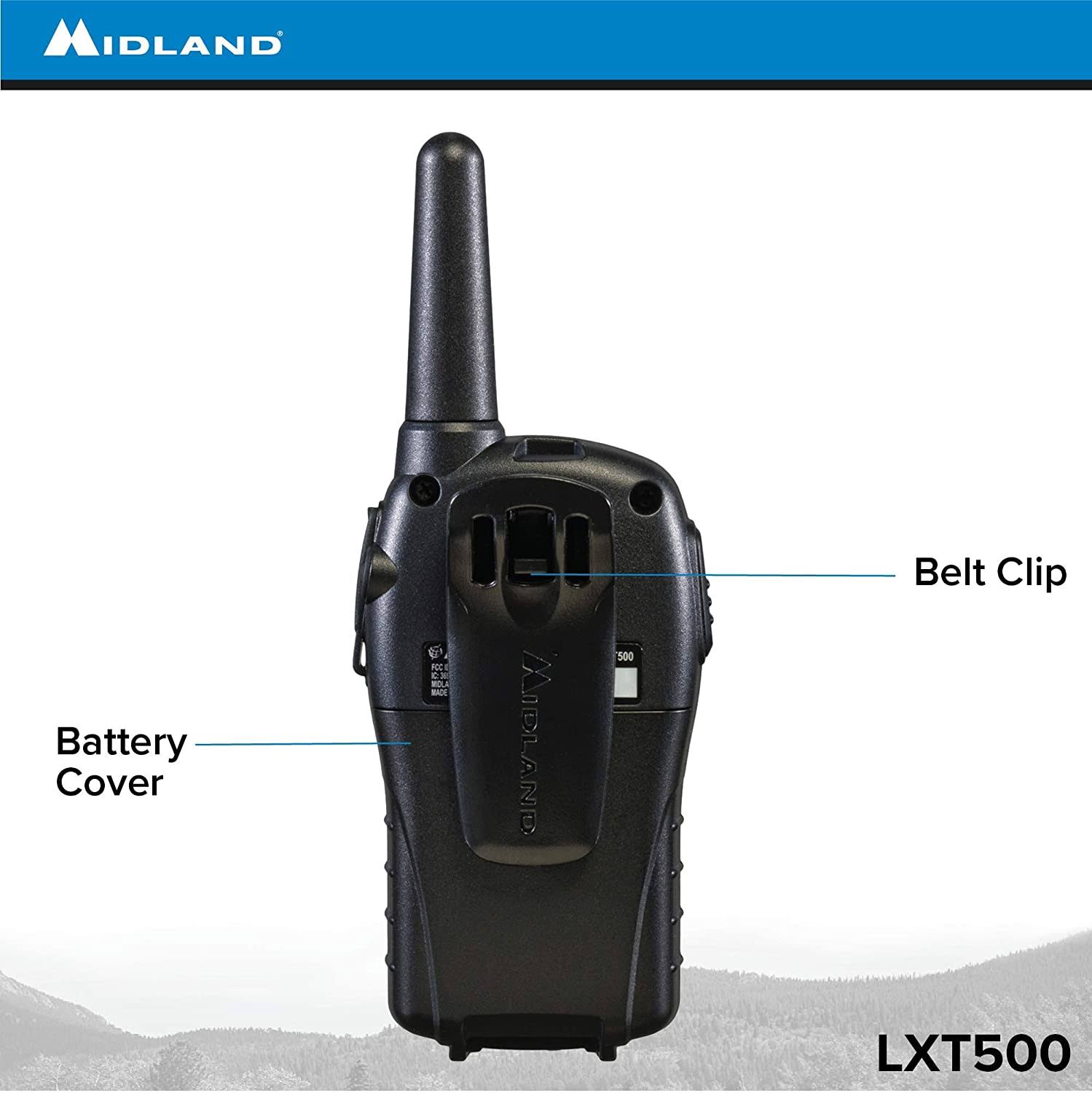 Midland LXT500 TwoWay Radio FRS GMRS Walkie Talkies Rechargeable 4