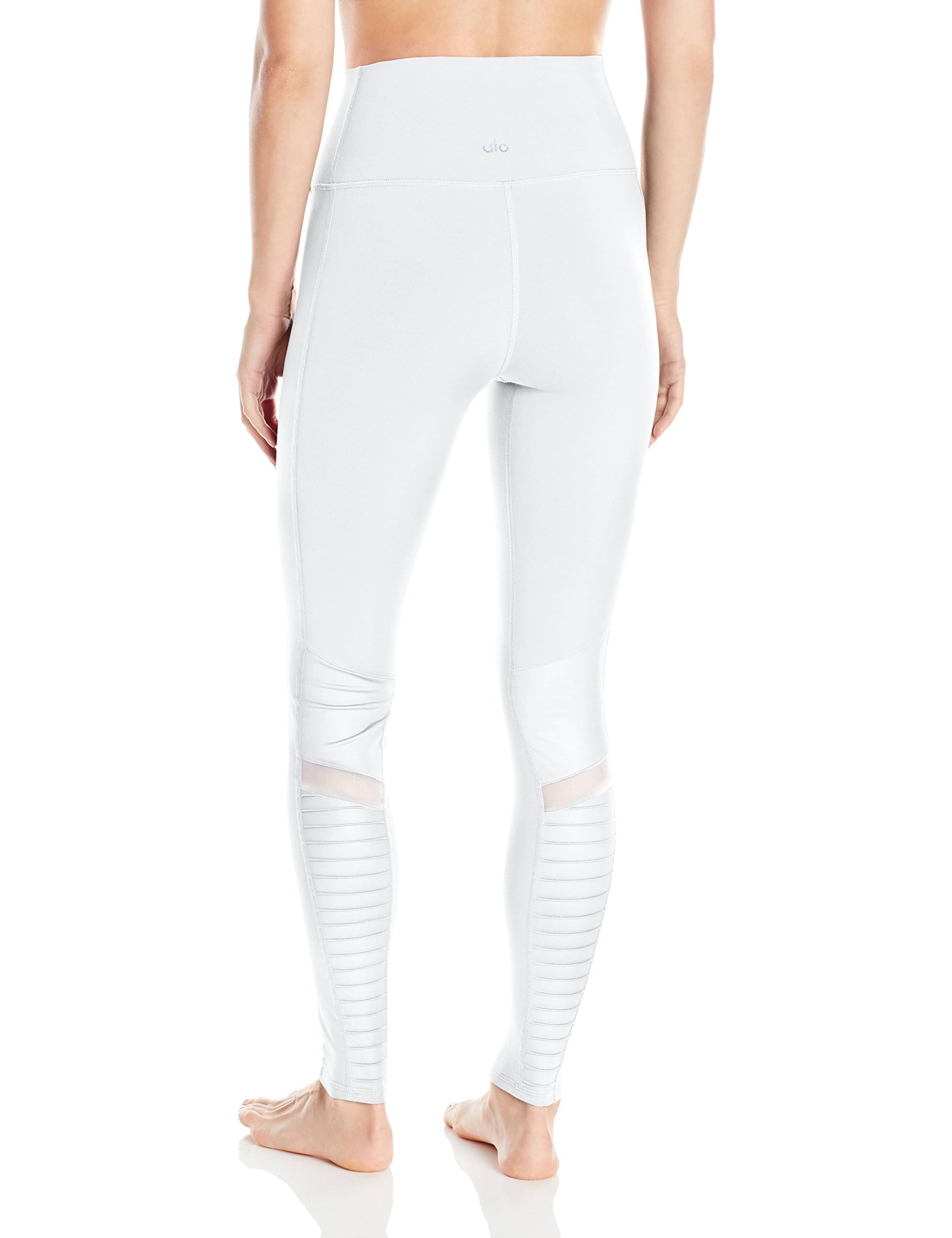 Alo Yoga High Waist Moto Legging - White - Leggings - Wellnestcares