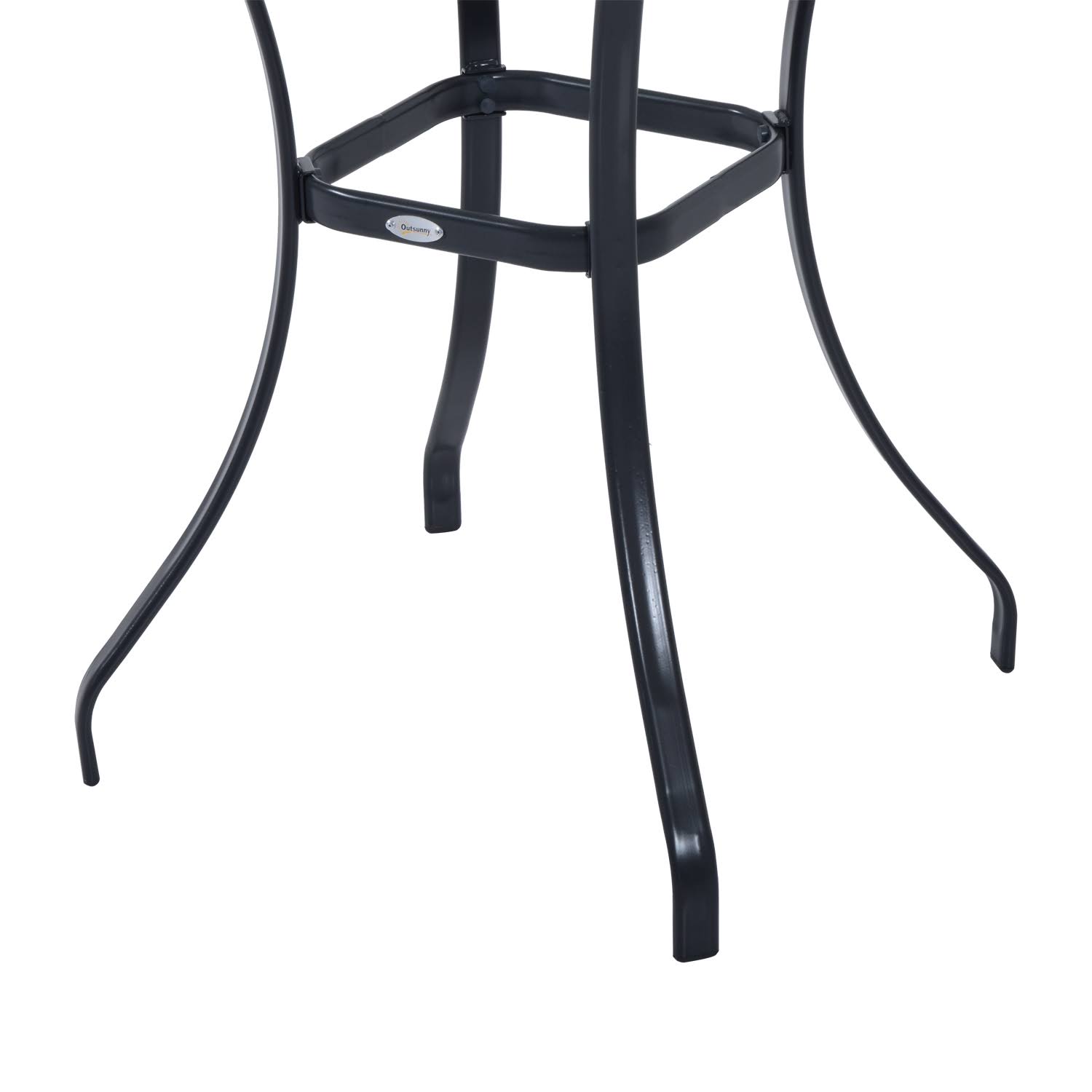 Outsunny 34 in. Black Outdoor Glass Top Bistro Table Wellnestcares