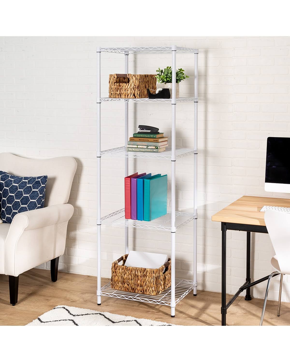 Honey Can Do 5Tier Shelving Unit White Wellnestcares