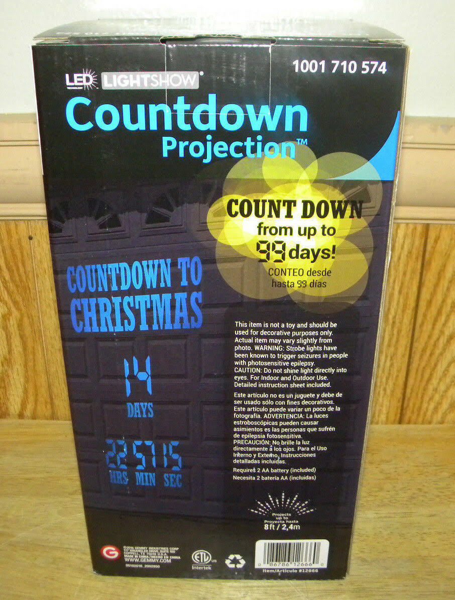 Gemmy LED Lightshow Countdown Projection Blue Light Wellnestcares