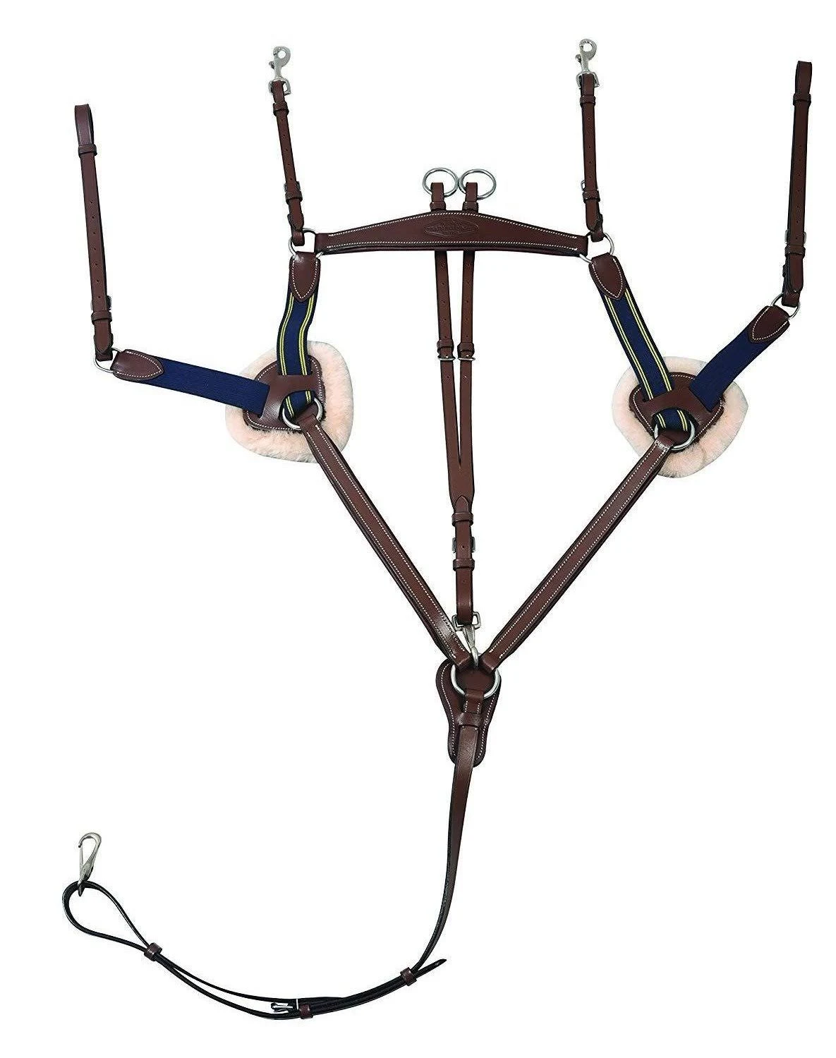 Henri De Rivel Pro 5 Point Elastic Breastplate Martingale with Running