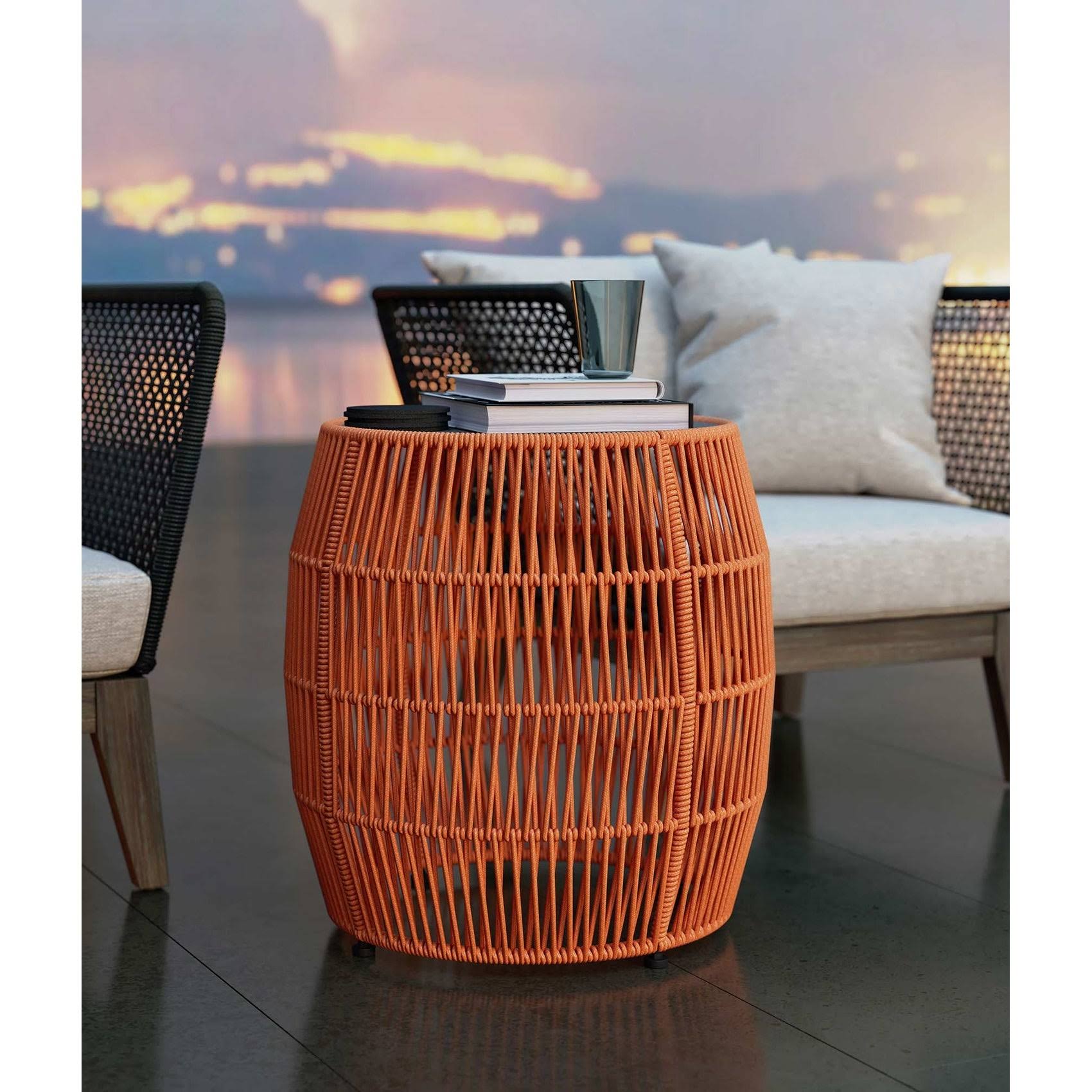 Modloft Volta Outdoor Accent Table Orange Cord Wellnestcares