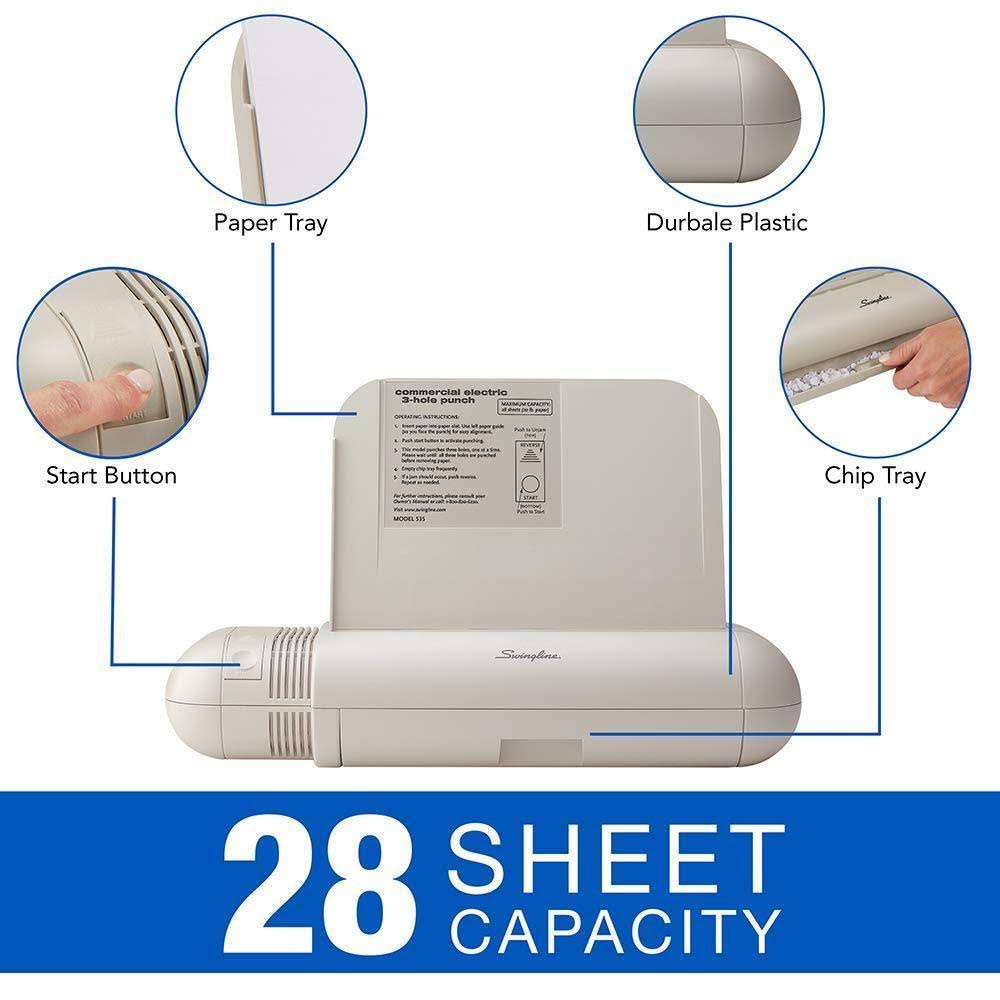 Swingline Electric 3 Hole Punch, Commercial Hole Puncher, 28 Sheet... Wellnestcares