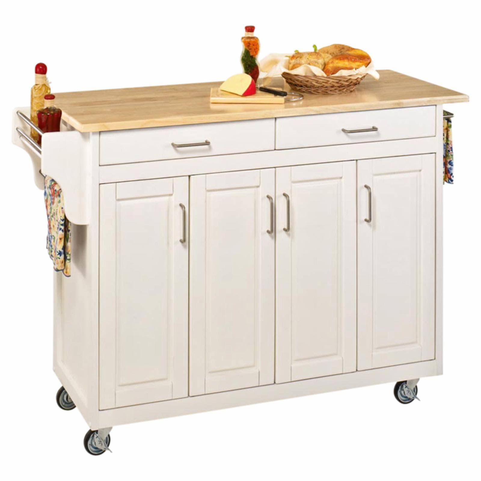 Home Styles Create-a-Cart White Finish Black Granite Top Kitchen Cart ...