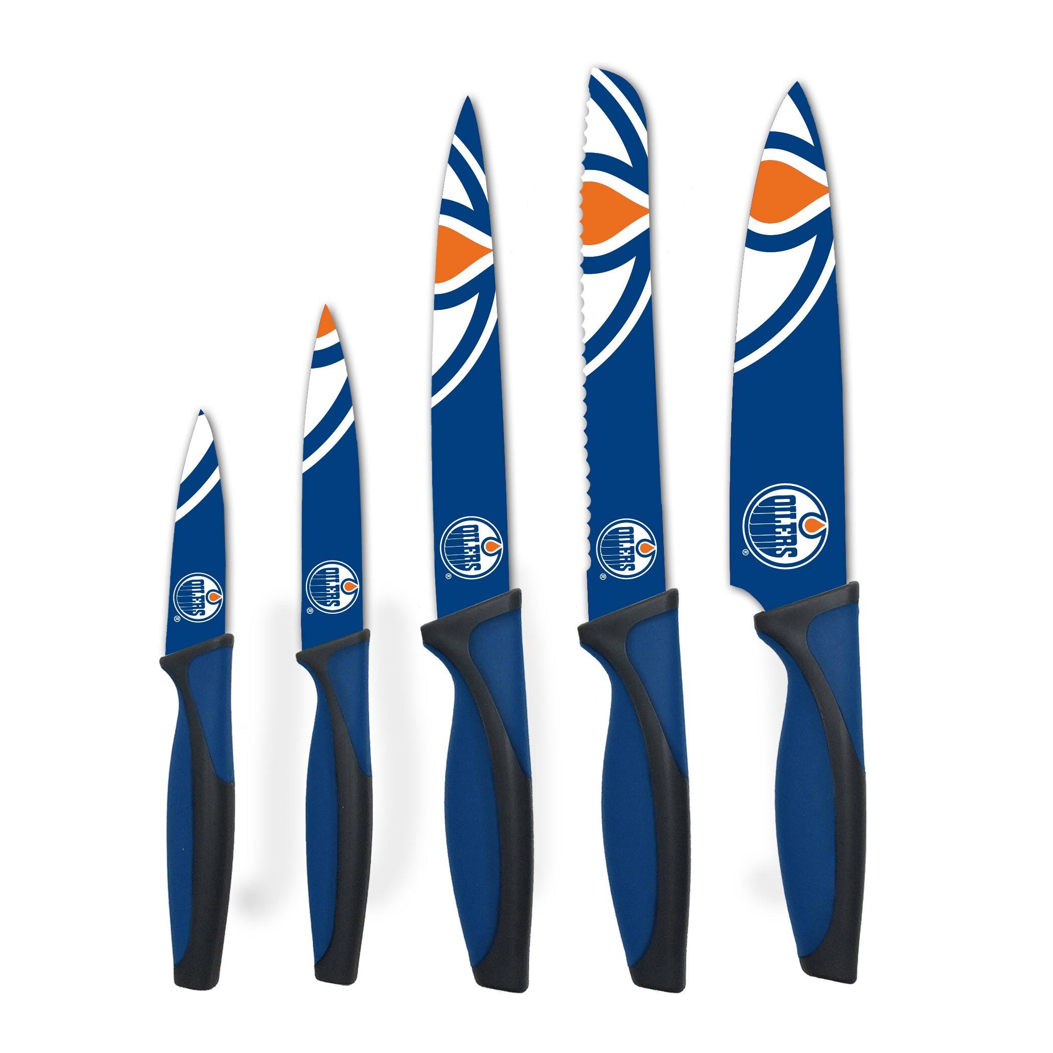 NHL 5Piece Kitchen Knife Set Edmonton Oilers Wellnestcares