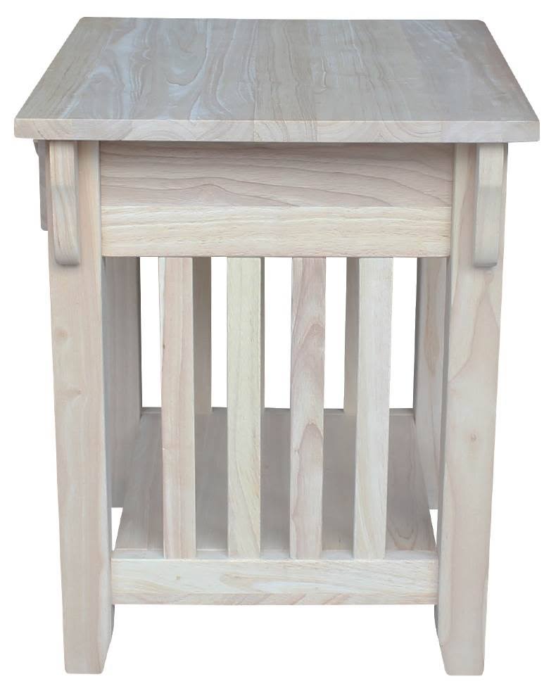International Concepts Mission End Table Unfinished Wellnestcares