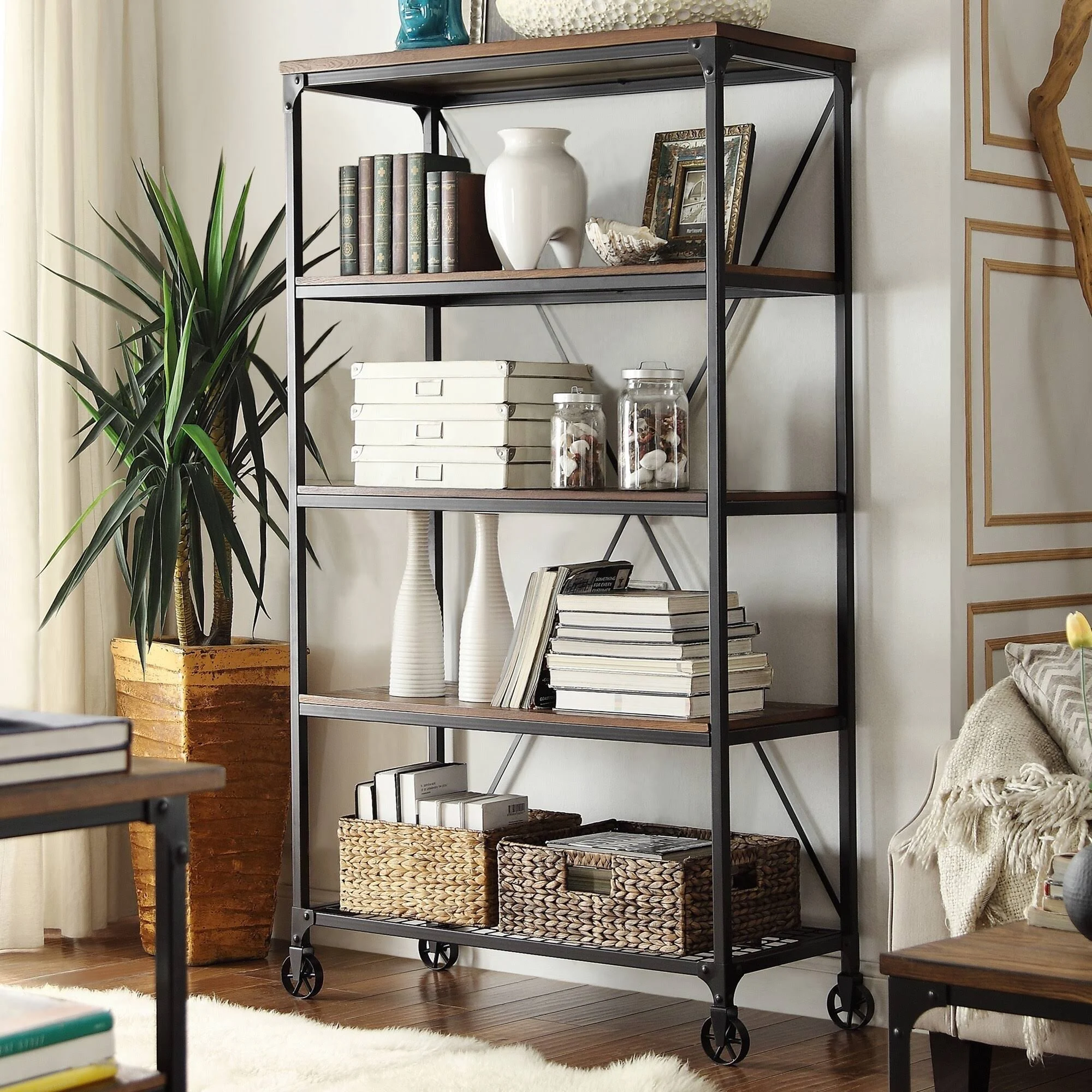 Nelson Industrial Modern Rustic 40 inch Bookcase by Inspire Q ...