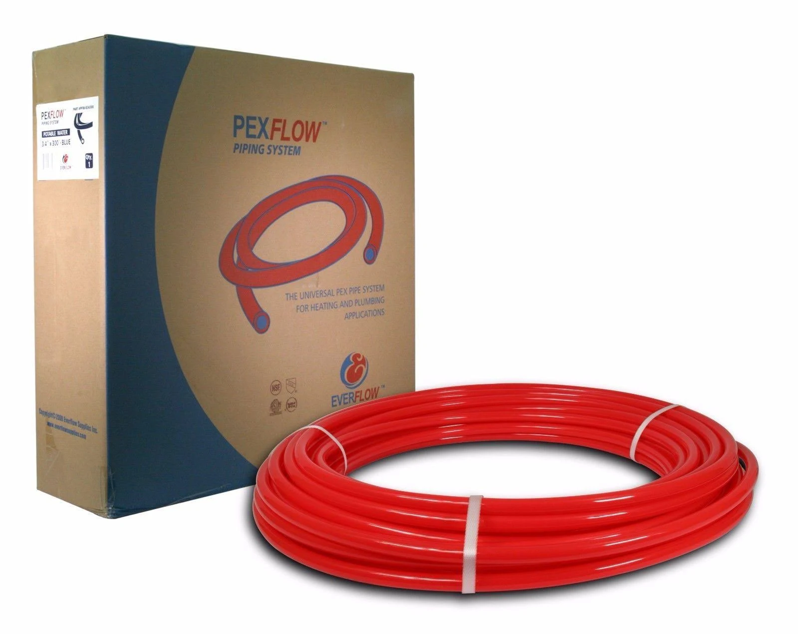 Pexflow Pfw R12500 Pex Potable Water Tubing Non Barrier Pipe 12 Inch X 500 Feet Red 5393