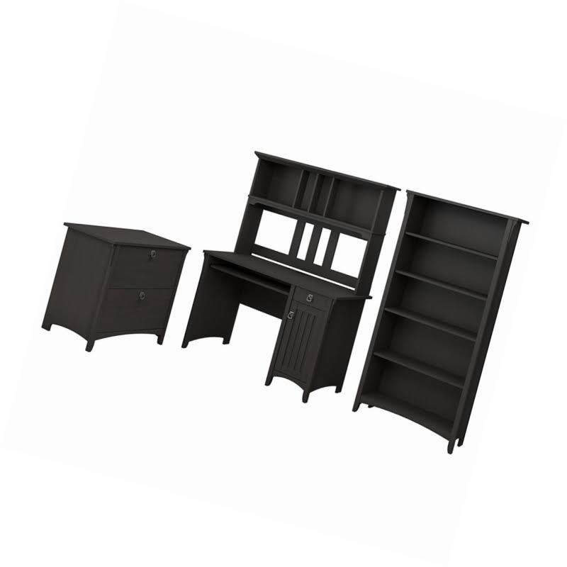 Bush Furniture Salinas Mission Desk with Hutch, Lateral File