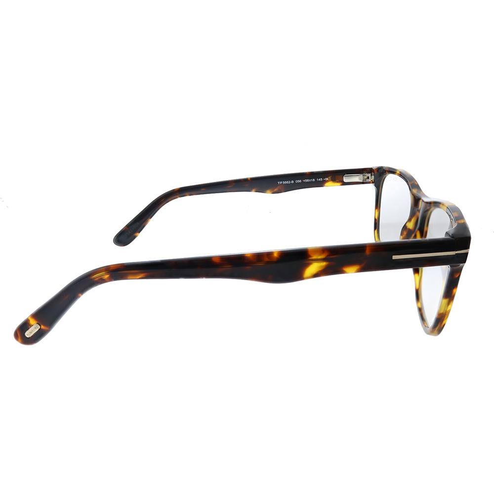 Tom Ford FT5662 B Eyeglasses 056 Shiny Vintage Havana/ Blue Block ...