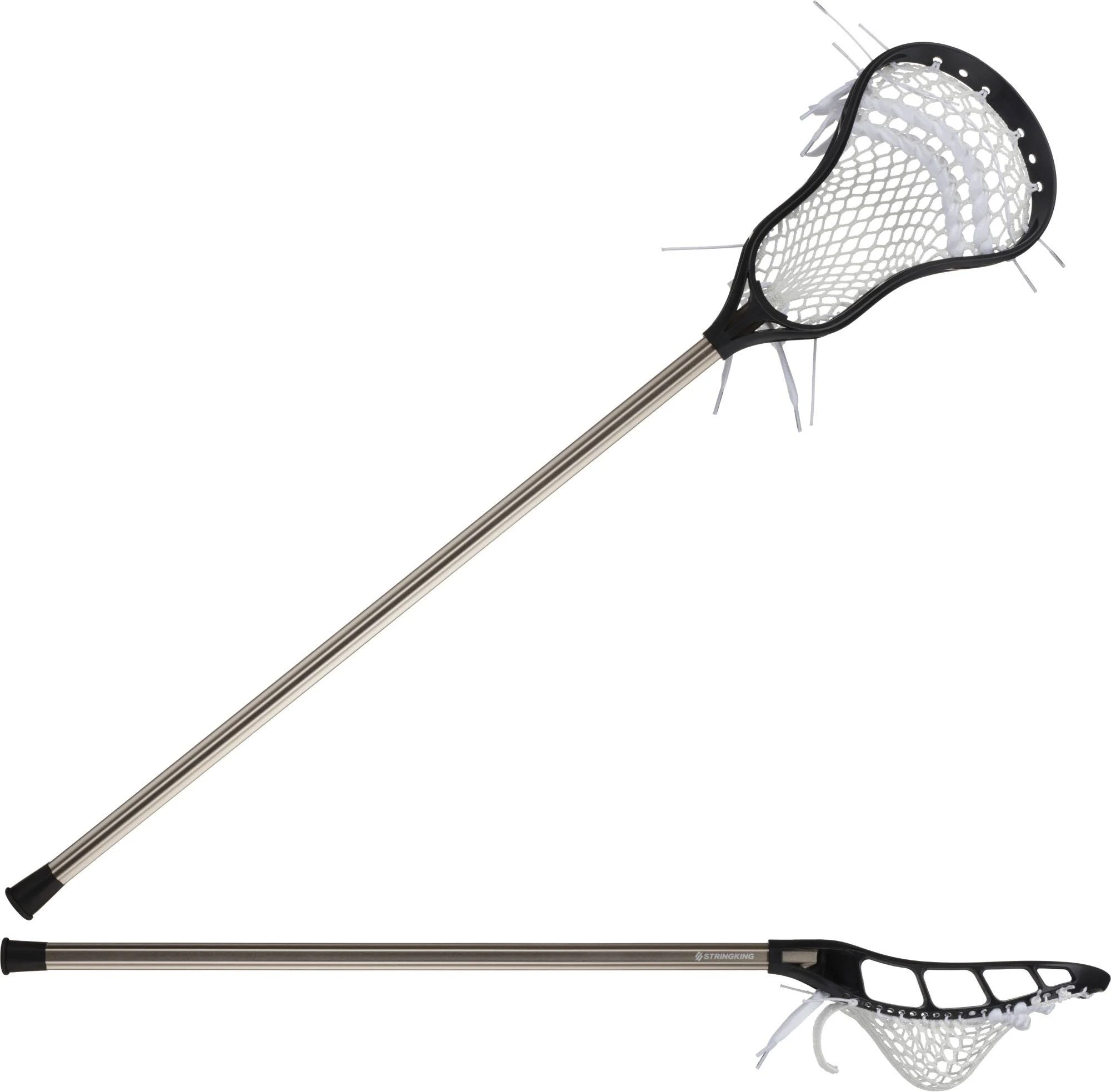 StringKing Complete Jr Lacrosse Stick Black/Nickel Wellnestcares