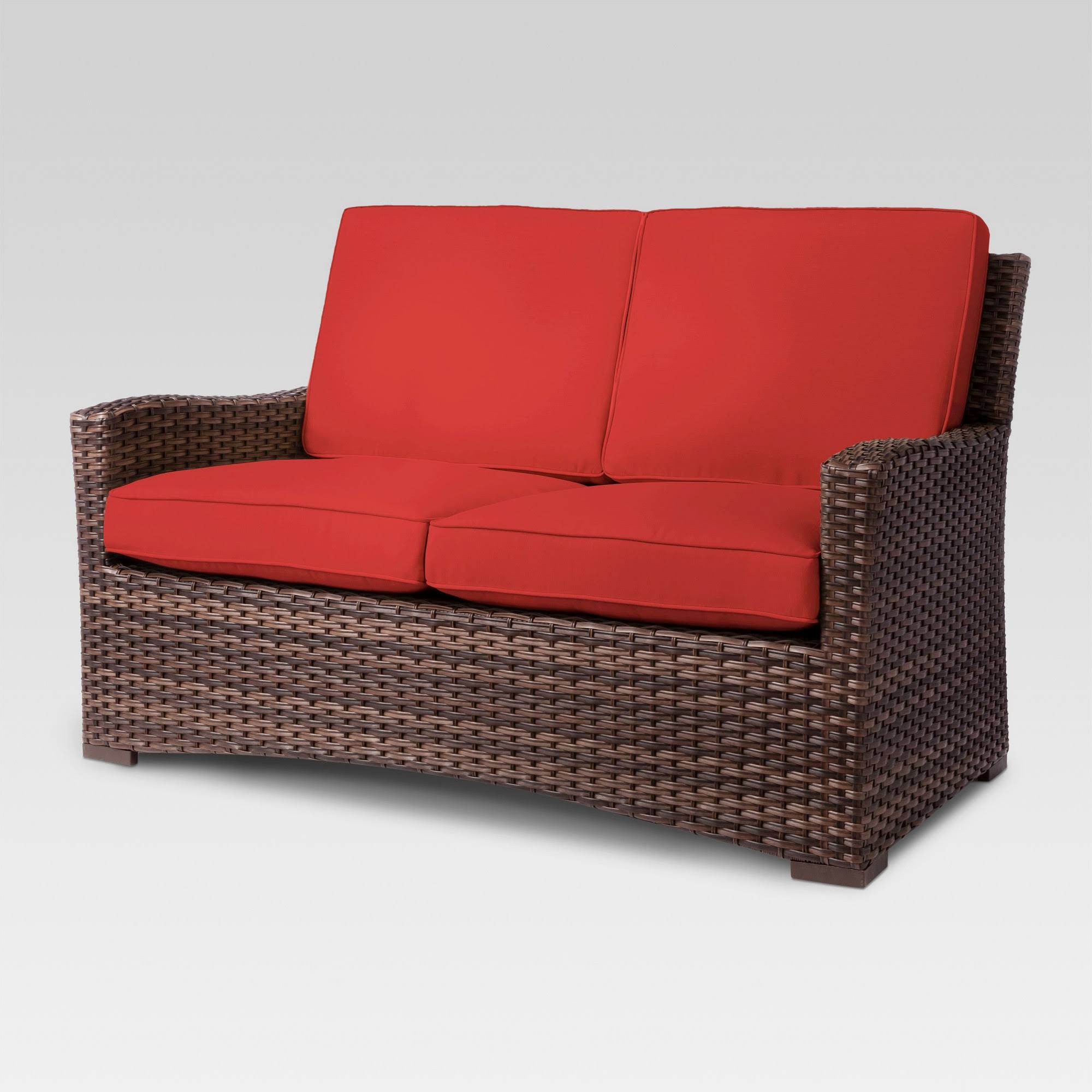 Halsted Wicker Patio Loveseat Red Threshold Wellnestcares