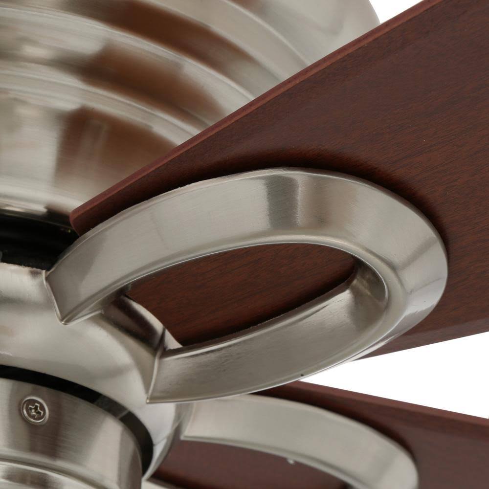 Hampton Bay Maris 44 in. Indoor Brushed Nickel Ceiling Fan LED Light ...