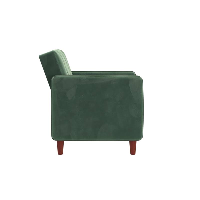 DHP Ivana Tufted Accent Chair in Light Green Velvet Wellnestcares