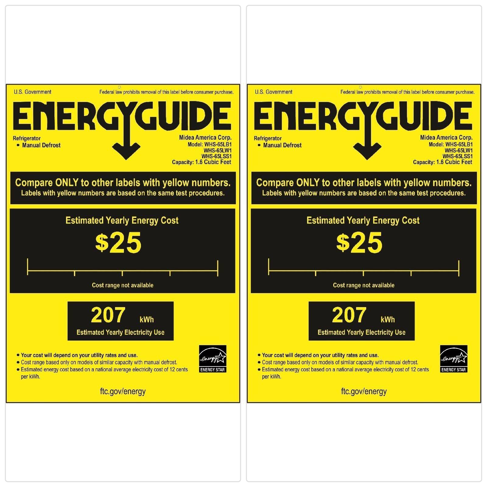 Midea WHS65LSS1 Refrigerator 18.6x22 1.6 cu ft Stainless Steel
