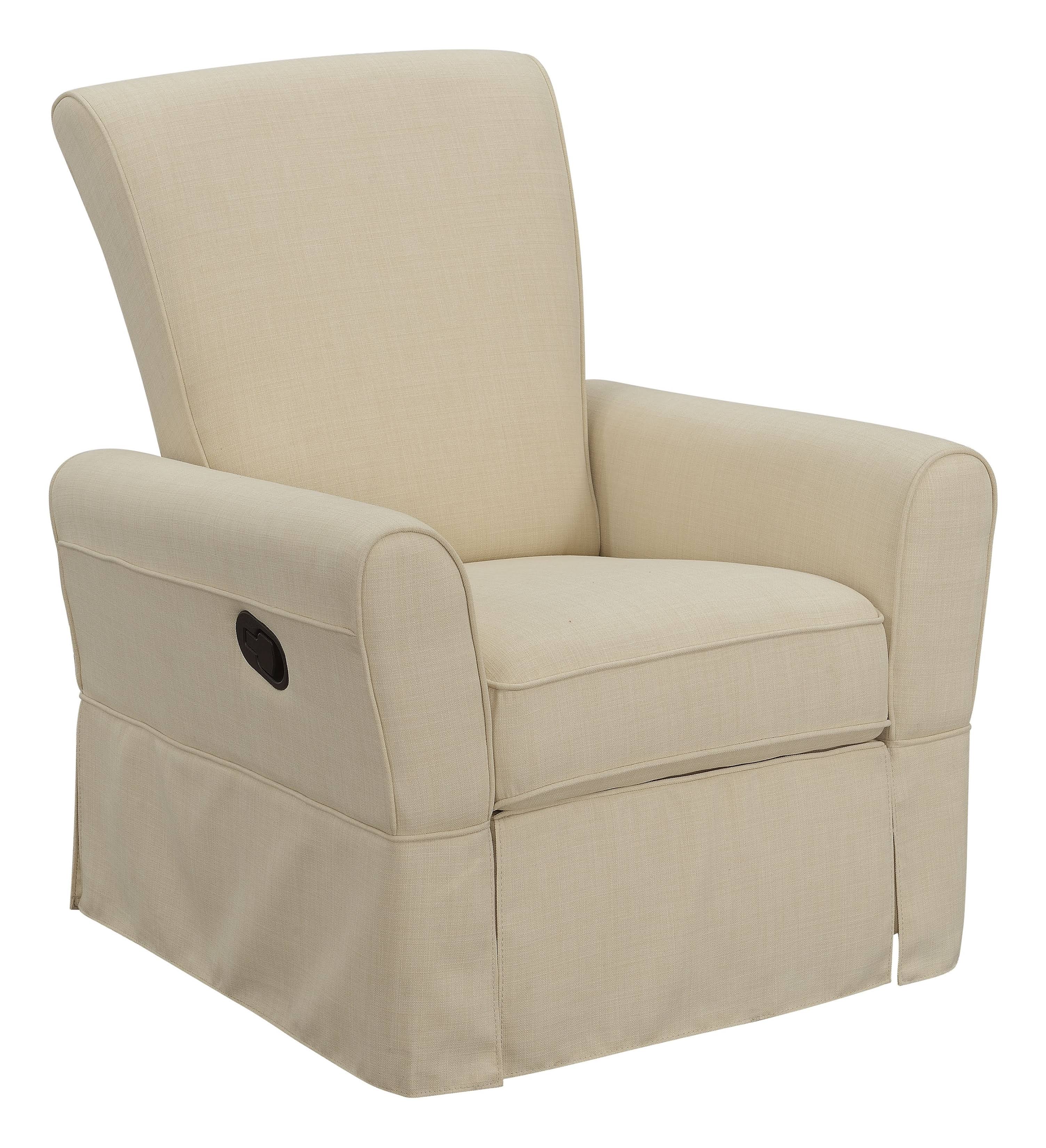 Smooth Back Manual Recliner Glider in Oatmeal Beige Wellnestcares