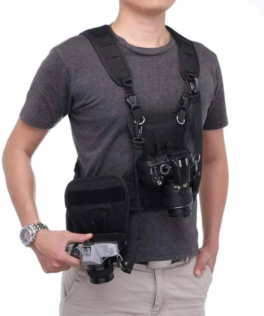 Nicama Multi Camera Carrier Chest Harness Vest with Mounting Hubs Side ...