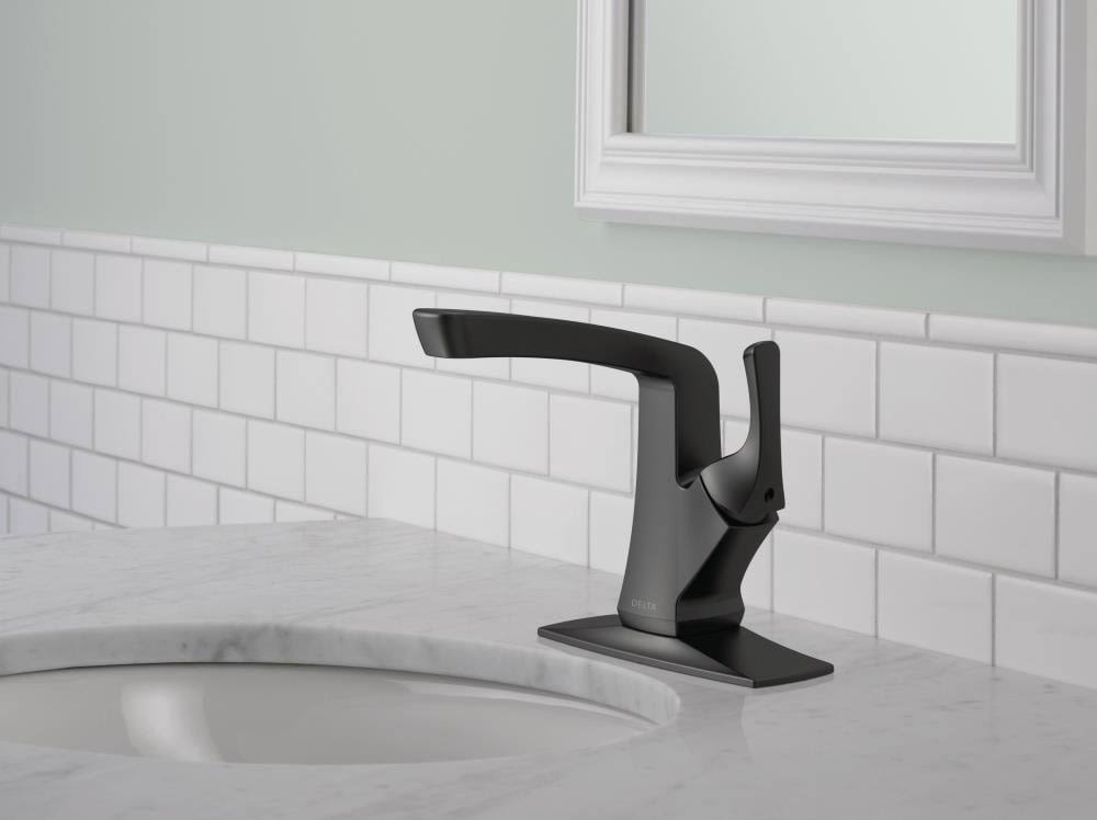 Delta 15789LFBL Vesna Single Hole Bathroom Faucet with Drain Assembly