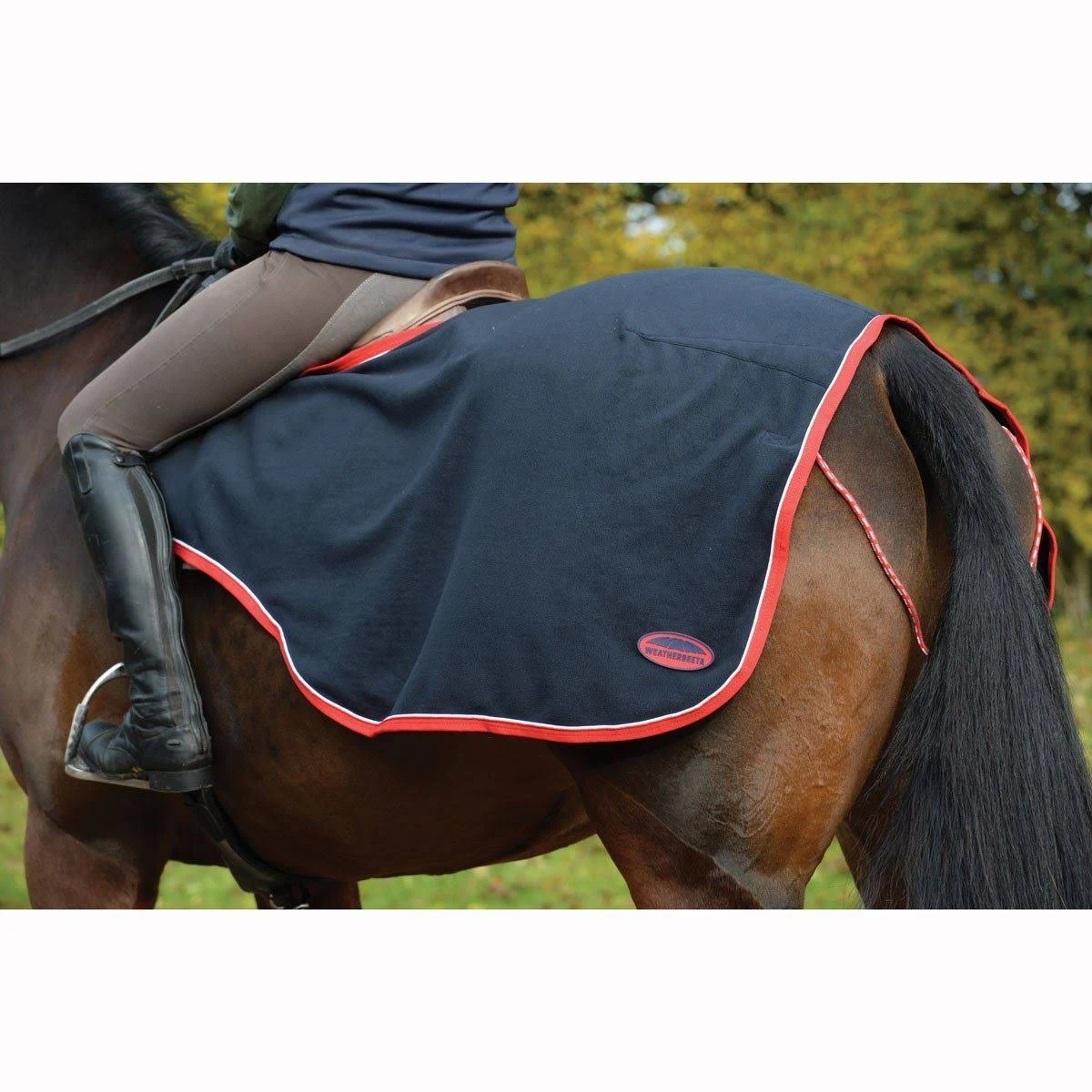 Weatherbeeta Fleece Exercise Sheet Navy/Red/White Wellnestcares