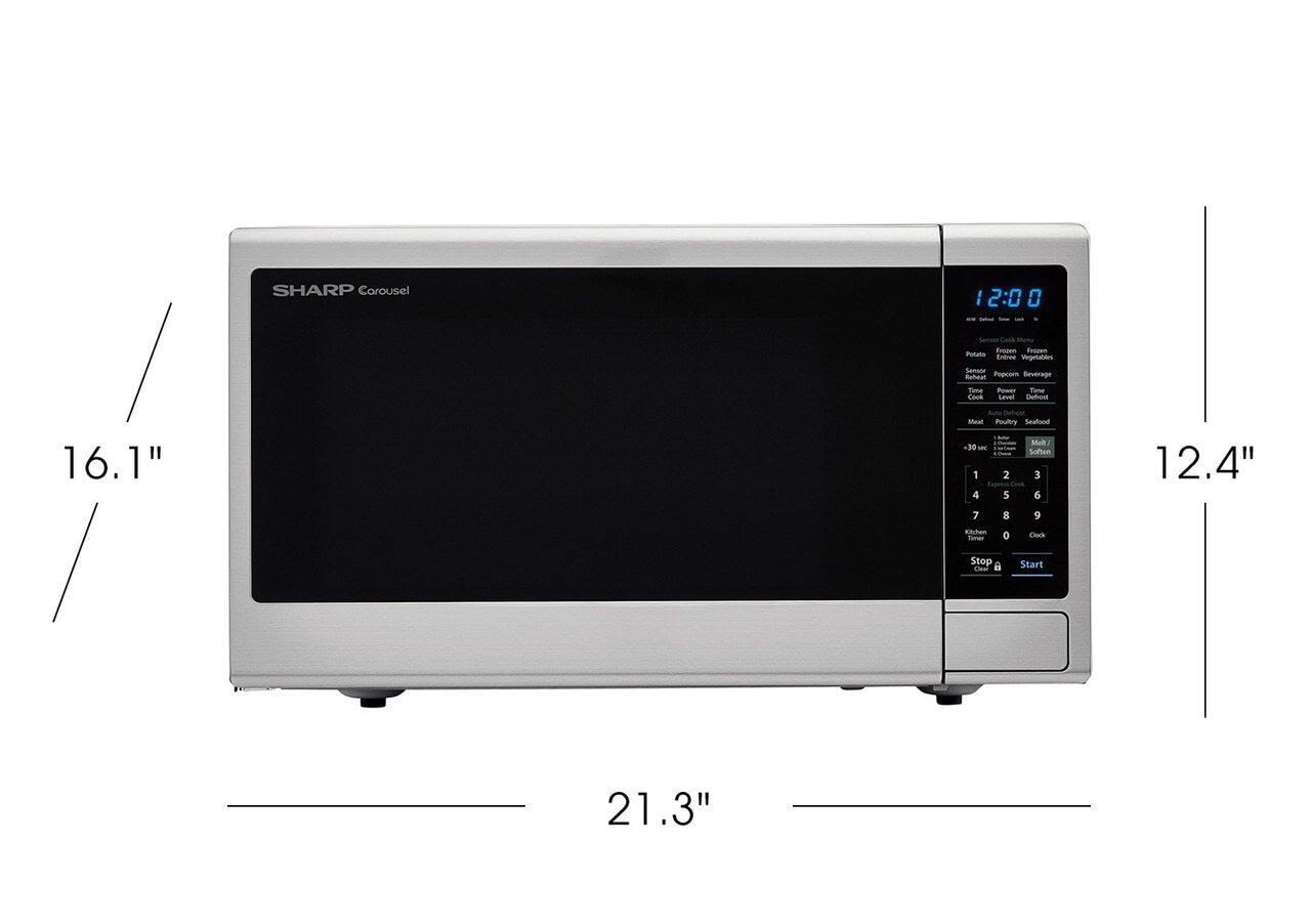 SMC1443CM Sharp 1.4 Cu. ft. 1000W Black Carousel Countertop Microwave