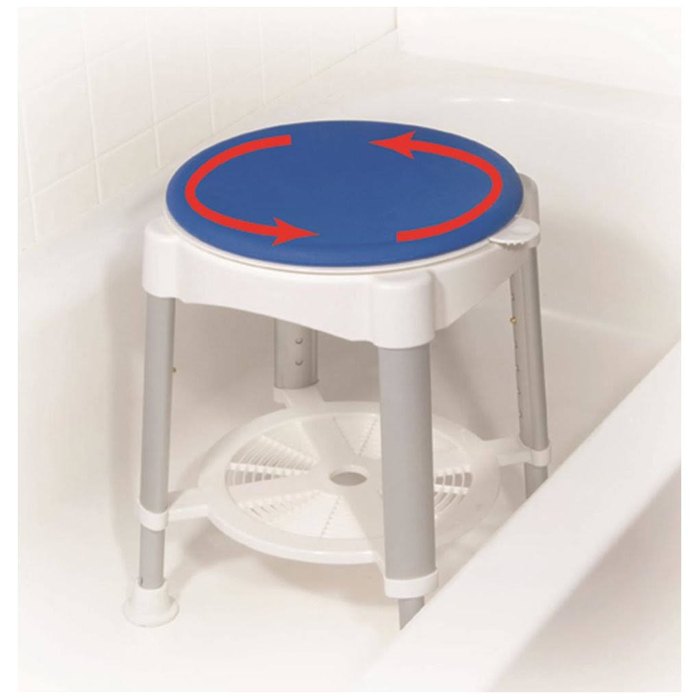 Drive Medical Bath Stool with Blue Padded Rotating Seat Wellnestcares