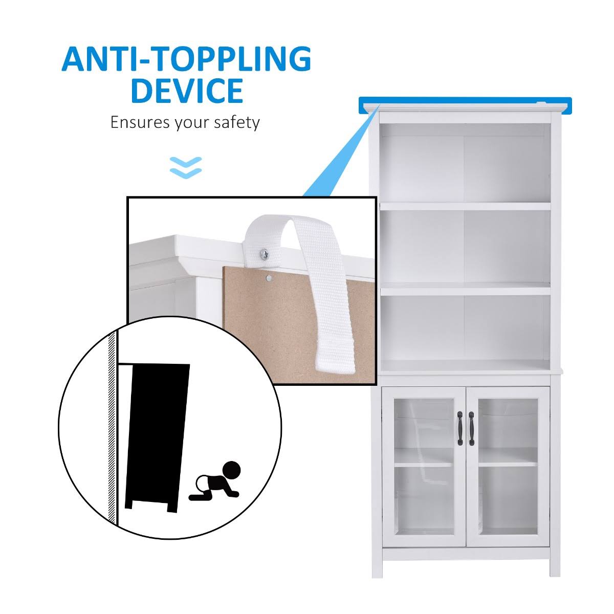 Multifunctional Storage Bookcase with Adjustable Shelves
