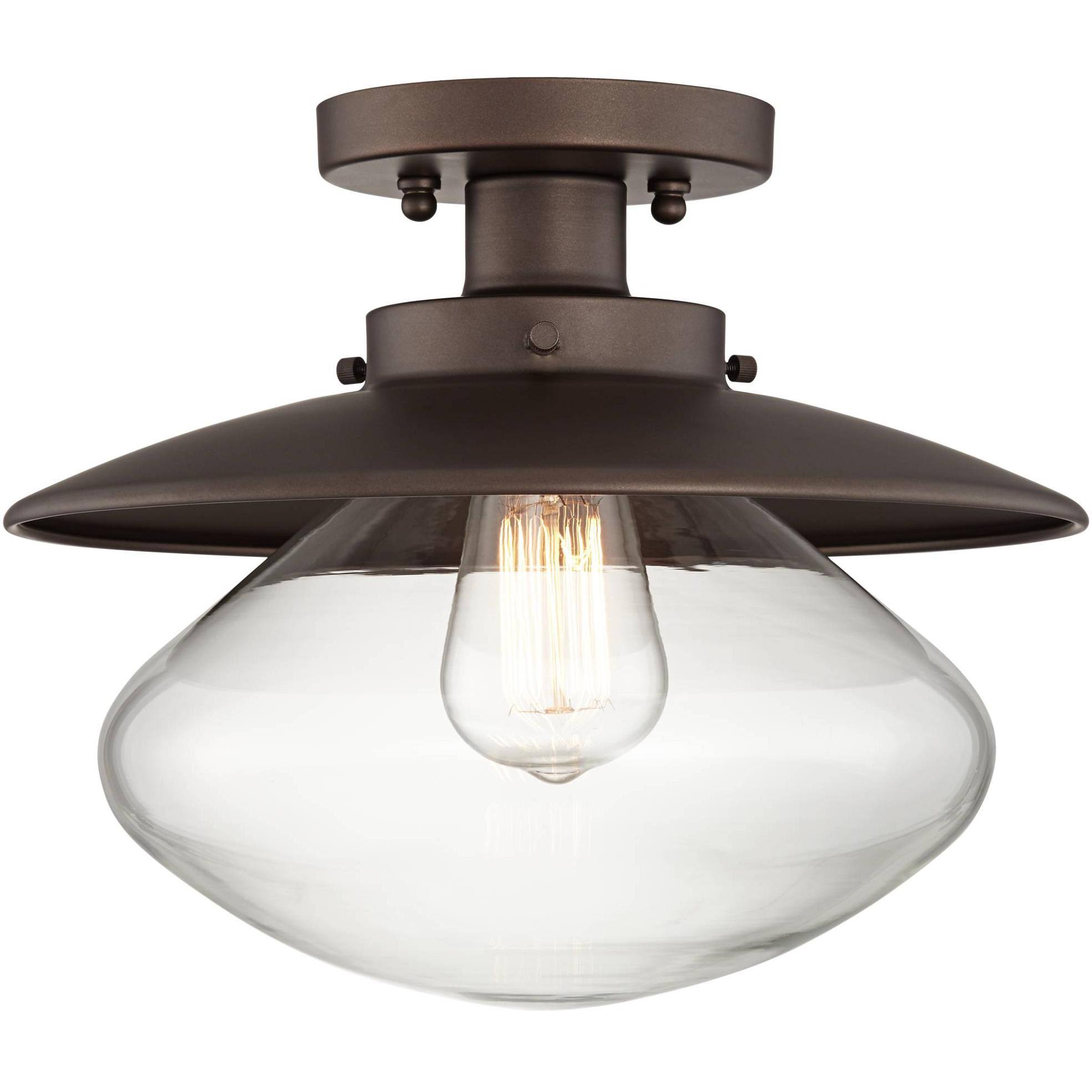 360 Lighting Harlow Modern Farmhouse Glass and Bronze Ceiling Light ...