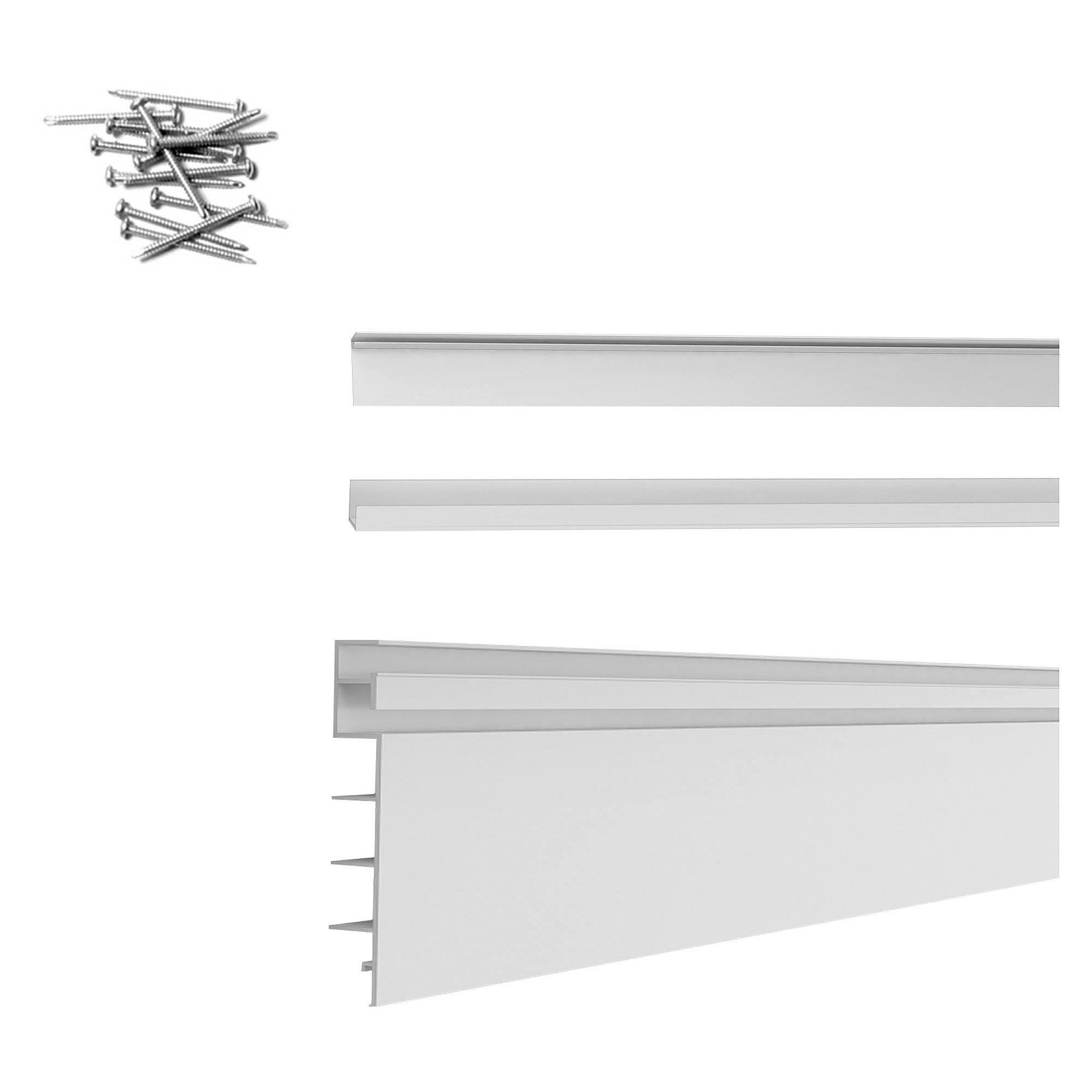 Proslat 8 ft. x 4 ft. PVC Slatwall - White - Wellnestcares