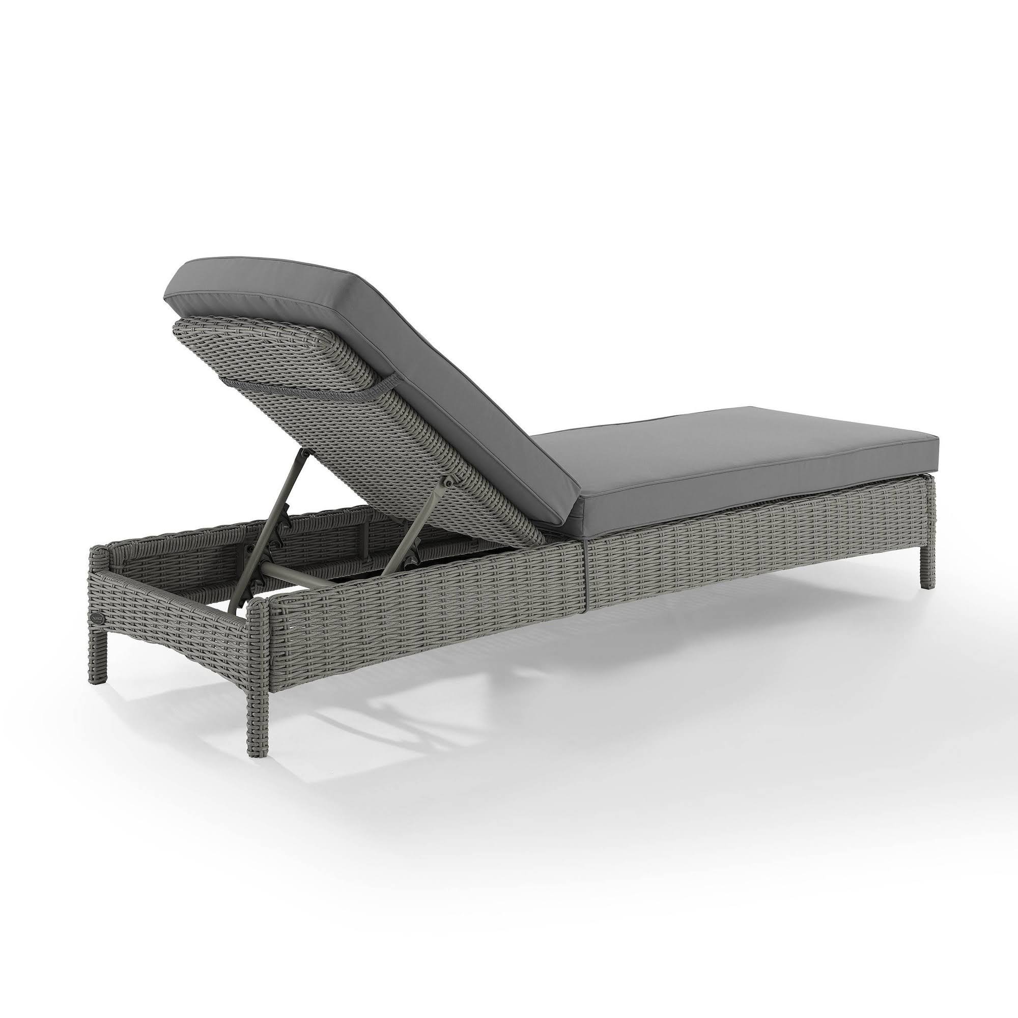 Crosley Bradenton Outdoor Wicker Chaise Lounge Gray Wellnestcares