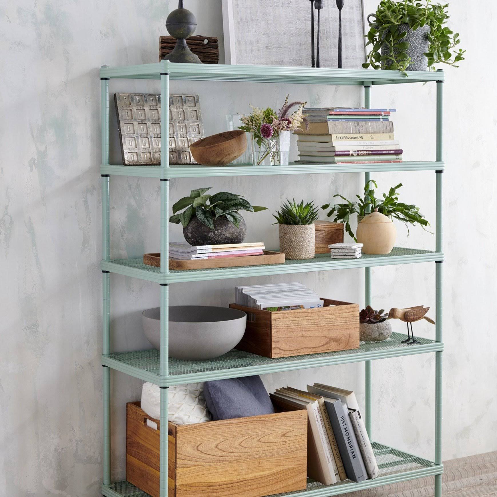 Design Ideas MeshWorks 5 Tier Shelving Unit Silver Wellnestcares