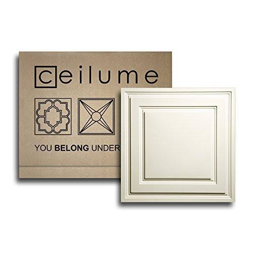 Ceilume 10 PC Stratford Ultra-Thin Feather-Light 2x2 Lay in Ceiling ...