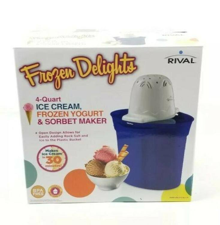 Rival 4 Quart Blue Ice Cream Maker - Wellnestcares