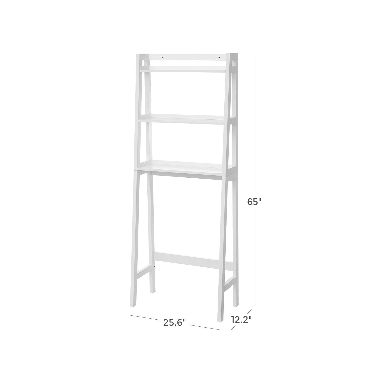 VASAGLE Toilet Storage Rack, Adjustable Bottom Bar, White Wellnestcares