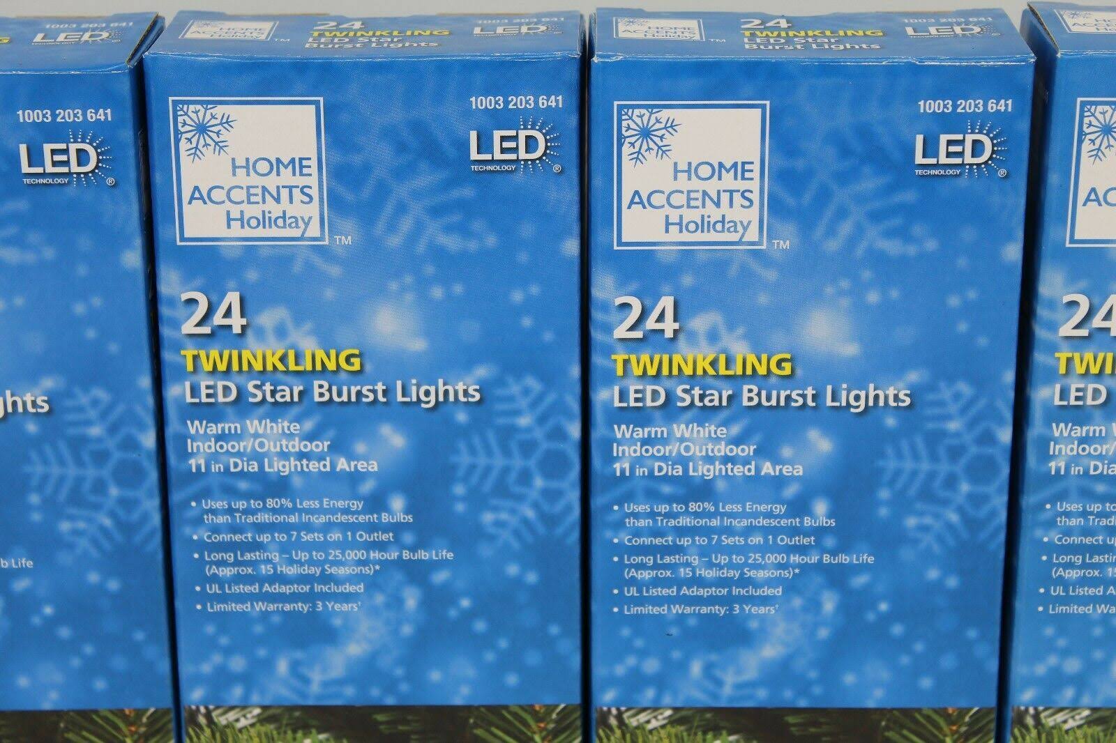 Home Accents Holiday 24Light Warm White Star Burst LED Light with