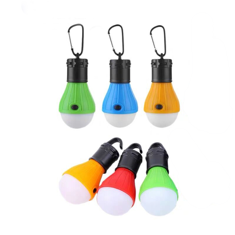 Outdoor tent light spherical camping light 3led portable hook lighting mini emergency camping signal light-Orange