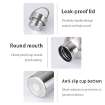 Large-mouth outdoor sports bottle double-layer stainless steel all-steel kettle steel natural color outdoor portable sports water bottle