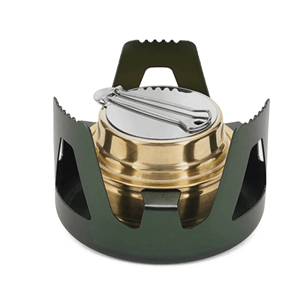Outdoor Camping Gas Stove Mini Alcohol Stove Burner Liquid Fuel Cooking Stove 360° Adjustable Brass Bracket for Picnic Camping
