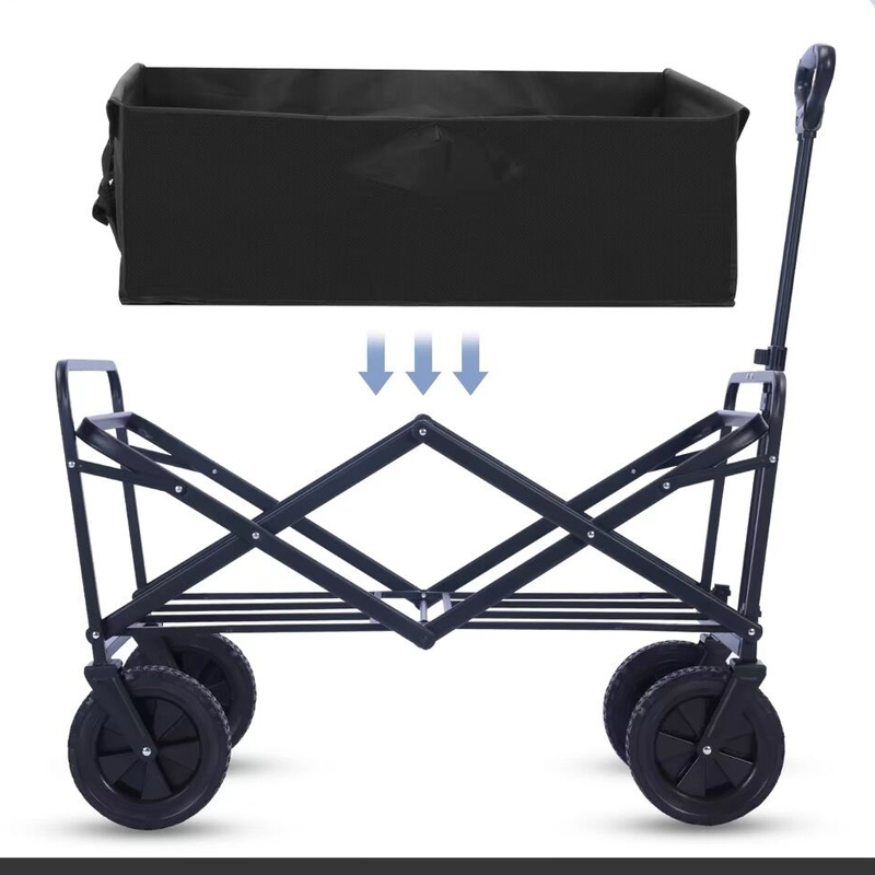 Outdoor Cart Camping Picnic Pull Carts Portable Foldable Adjustable Handcart Hand Push Picnic Trailer