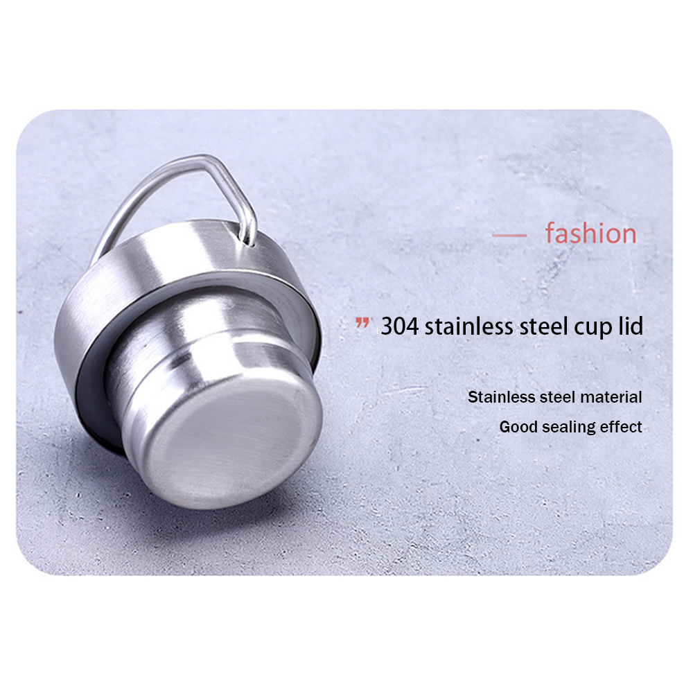 Wholesale large-mouth outdoor sports bottle double-layer stainless steel all-steel kettle steel natural color outdoor portable sports water bottle