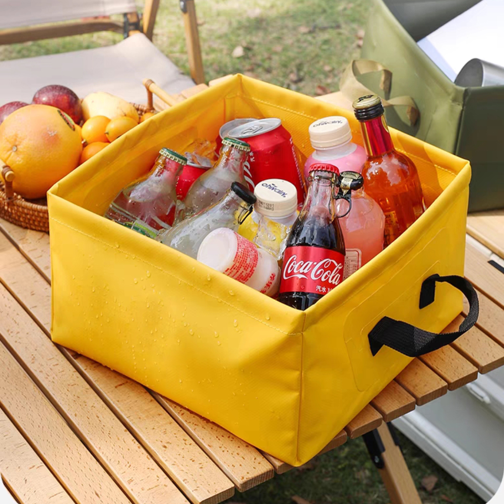 Outdoor Portable Collapsible Bucket Square 13L Fishing Bucket Hiking Camping Self-driving Bucket Travel Folding Wash Basinw