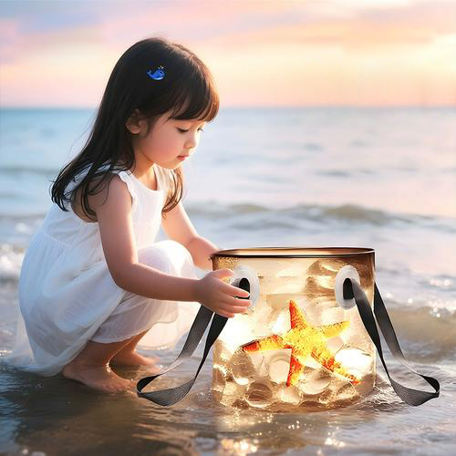 12 Liter Clear Plastic Water Container Storage Bag Portable Foldable Camping Hiking Boating Fishing Folding Ice Bucket