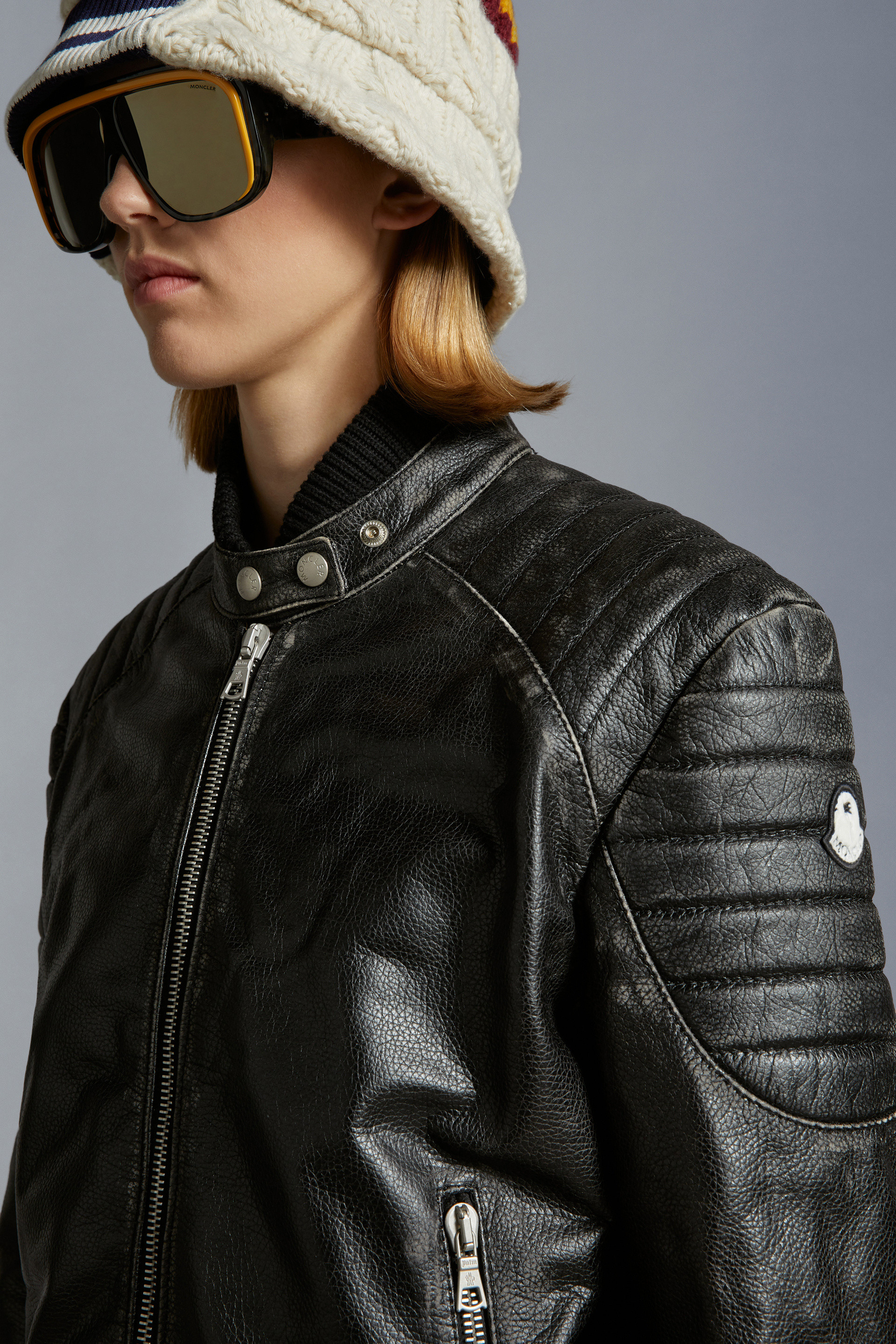 Vicsek Leather Down Jacket